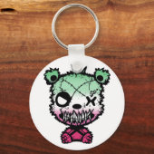 ゴシック性愛プライド旗色熊 キーホルダー (正面)