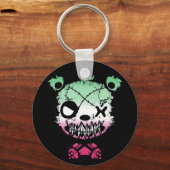 ゴシック性愛プライド旗色熊 キーホルダー (正面)