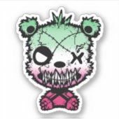 ゴシック性愛プライド旗色熊 シール (正面)