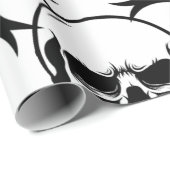 ゴシック悪スカル白黒ラッピング紙 ラッピングペーパー (ロールコーナー)