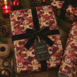 ゴシック悪魔のジンジャーブレッド スプーキー クリスマス ラッピングペーパー