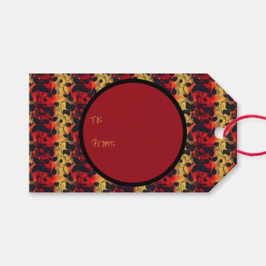 ゴシック感じ暗黒の黄色 ギフトタグ (正面(横))