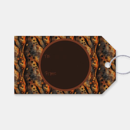 ゴシック感じ暗黒の黄色 ギフトタグ (正面(横))