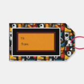 ゴシック感じ暗黒、赤、黄抽象芸術 ギフトタグ (正面(横))