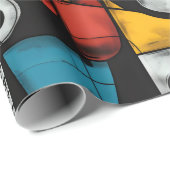 ゴシック感じ暗黒、赤、黄抽象芸術 ラッピングペーパー (ロールコーナー)