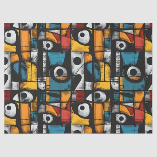 ゴシック感じ暗黒、赤、黄抽象芸術 薄葉紙 (正面)