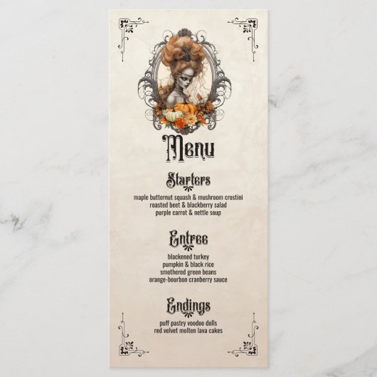 ゴシック感謝祭フラットメニュー メニュー (正面)