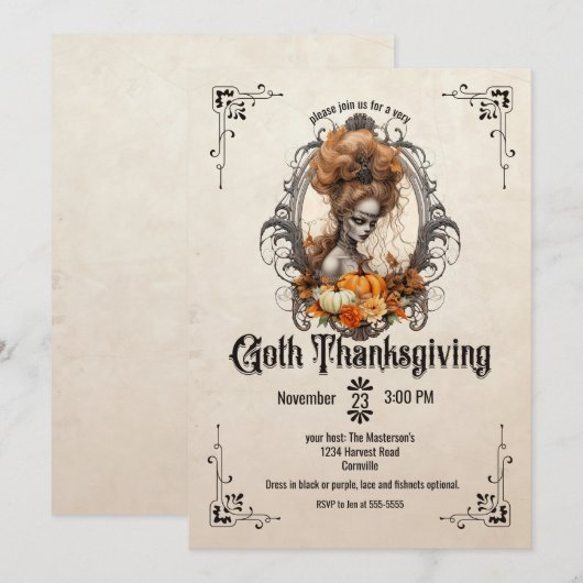 ゴシック感謝祭 招待状 (正面/裏面)