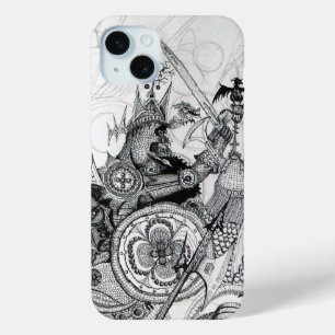 ゴシック戦士白黒ファンタジー iPhone 15 MINIケース