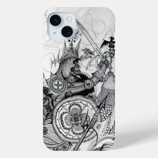 ゴシック戦士白黒ファンタジー Case-Mate iPhoneケース (裏面)