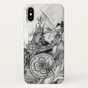 ゴシック戦士白黒ファンタジー iPhone X ケース