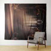 ゴシック教会のウェディングフォトバックドロップ タペストリー (インサイチュ(横))