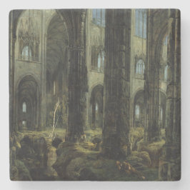 ゴシック教会の廃墟（カール・ブレヘン著） ストーンコースター