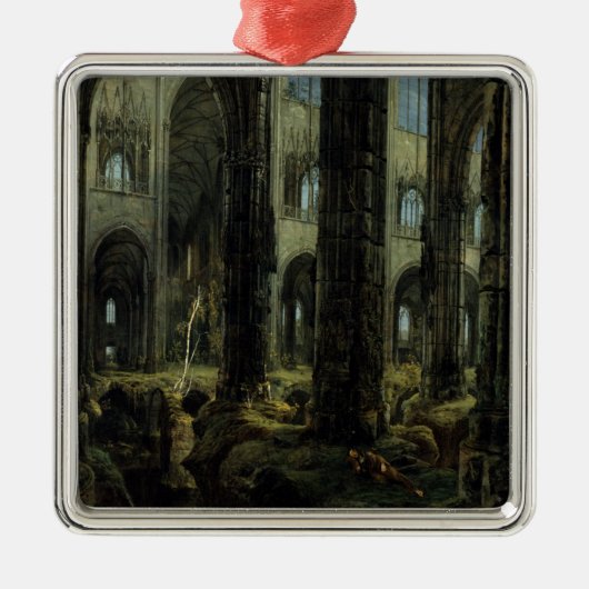 ゴシック教会の廃墟（カール・ブレヘン著） メタルオーナメント (正面)