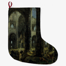 ゴシック教会の廃墟（カール・ブレヘン著） ラージクリスマスストッキング