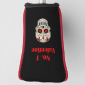 ゴシック数字1バレンタインハート砂糖スカル ゴルフヘッドカバー (回転90)