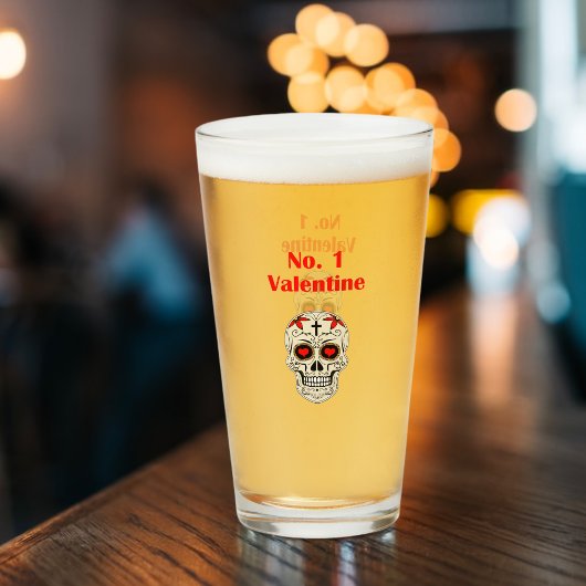 ゴシック数字1バレンタインハート砂糖スカル タンブラーグラス