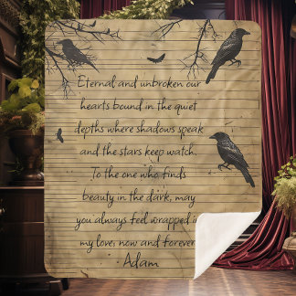 ゴシック文字のレイベンカスタムメッセージ シェルパブランケット