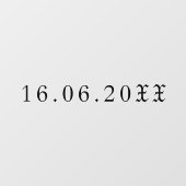 ゴシック文字の数字結婚日付 ウィンドウサイン (シート)