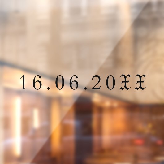 ゴシック文字の数字結婚日付 ウィンドウサイン (シート2)