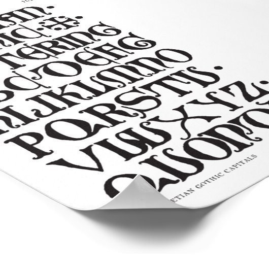 ゴシック文字タイポグラフィプリント ポスター (角)