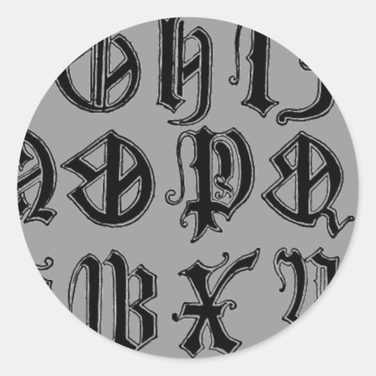 ゴシック文字 ラウンドシール (正面)