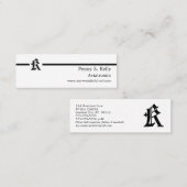 ゴシック文字「K」クラシックイニシャル スキニー名刺 (正面/裏面)