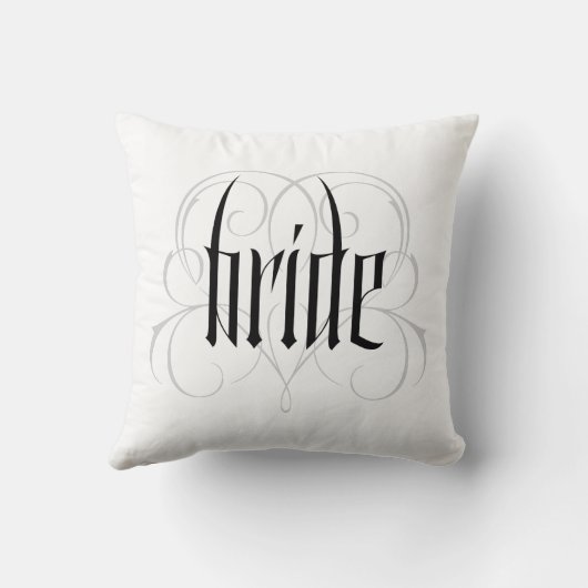 ゴシック新郎新婦の一緒にレタリングハネムーン クッション (裏面)