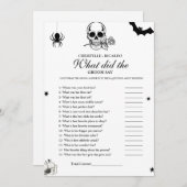 ゴシック新郎新婦トリビアブライダルシャワーゲームカード 案内状 (正面/裏面)