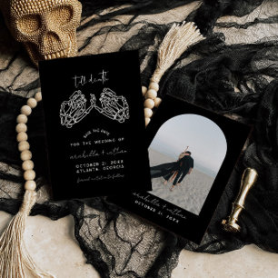 ゴシック日付を保存、黒を保存する日付結婚の 招待状