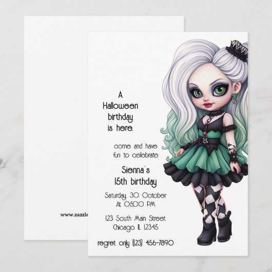 ゴシック日本のの 招待状 (正面/裏面)