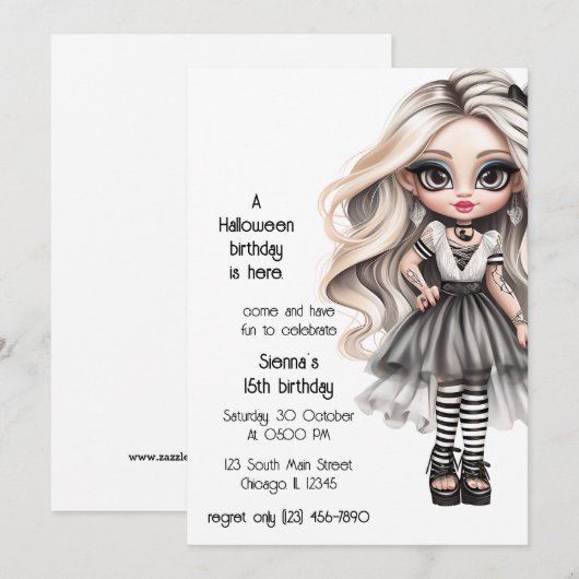 ゴシック日本のの 招待状 (正面/裏面)