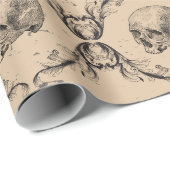 ゴシック暗黒スカルエレガント ラッピングペーパー (ロールコーナー)