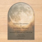 ゴシック暗黒満月アーチ結婚の透明 アクリル招待状 (正面)