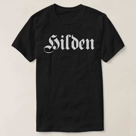 ゴシック書フォント付きヒルデン Tシャツ (デザイン正面)