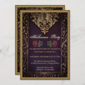 ゴシック書庫ハローウィンパーティ招待状 招待状 (正面/裏面)