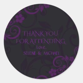 ゴシック梅Thank You Stickers ラウンドシール
