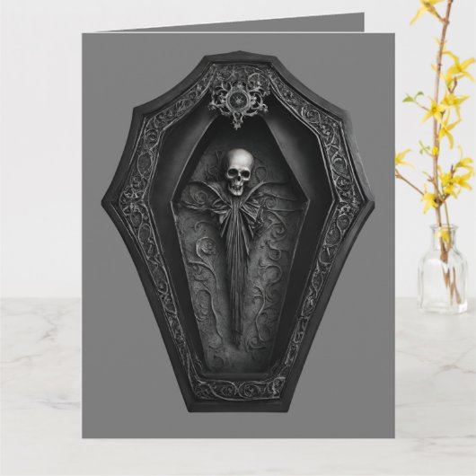 ゴシック棺 カード (黄色い花)