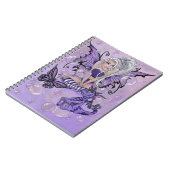 "ゴシック様式かわいこちゃん"のかわいい妖精のドラゴンのノート ノートブック (左側)