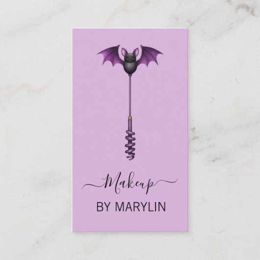 ゴシック様式のこうもりをテーマにしたマスカラの杖メイクアップ 名刺 (正面)