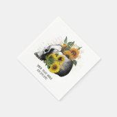 ゴシック様式のひまわり骨格 スタンダードカクテルナプキン (角)