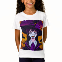 ゴシック様式のアニメ魔女ハロウィーンアート