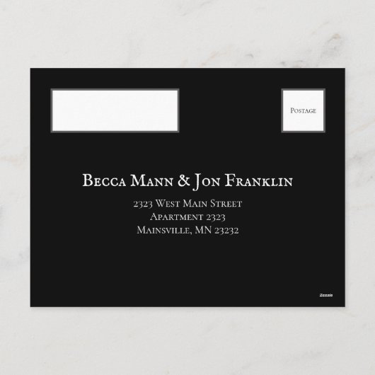 ゴシック様式のアーチエレガントなウェディングダークブラックレッド シーズンポストカード (裏面)