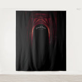 ゴシック様式のアーチエレガントなウェディングダークブラックレッド タペストリー (正面)