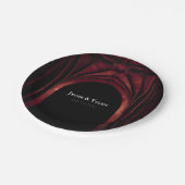 ゴシック様式のアーチエレガントなウェディングダークブラックレッド ペーパープレート (アングル)