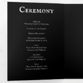 ゴシック様式のアーチエレガントなウェディングダークブラックレッド 三つ折りプログラム (内部最初)