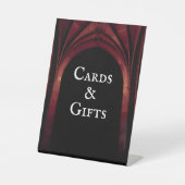 ゴシック様式のアーチエレガントなウェディングダークブラックレッド 台座サイン (正面)