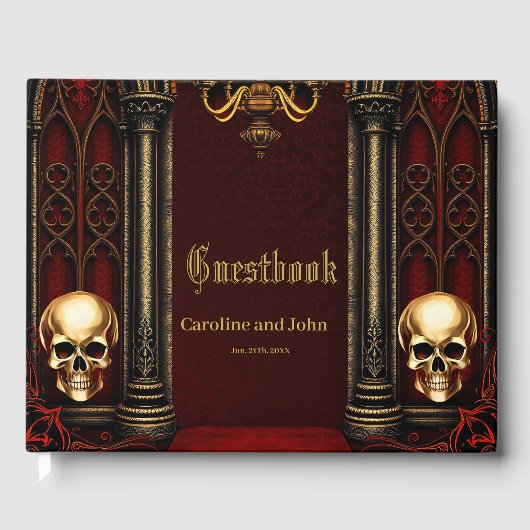 ゴシック様式のアーチスカル。 ゲストブック (正面)