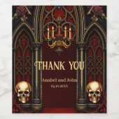 ゴシック様式のアーチスカル ワインラベル (シングルラベル)