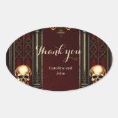 ゴシック様式のアーチスカル 楕円形シール (正面)